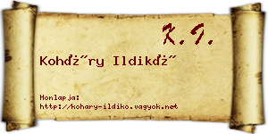Koháry Ildikó névjegykártya